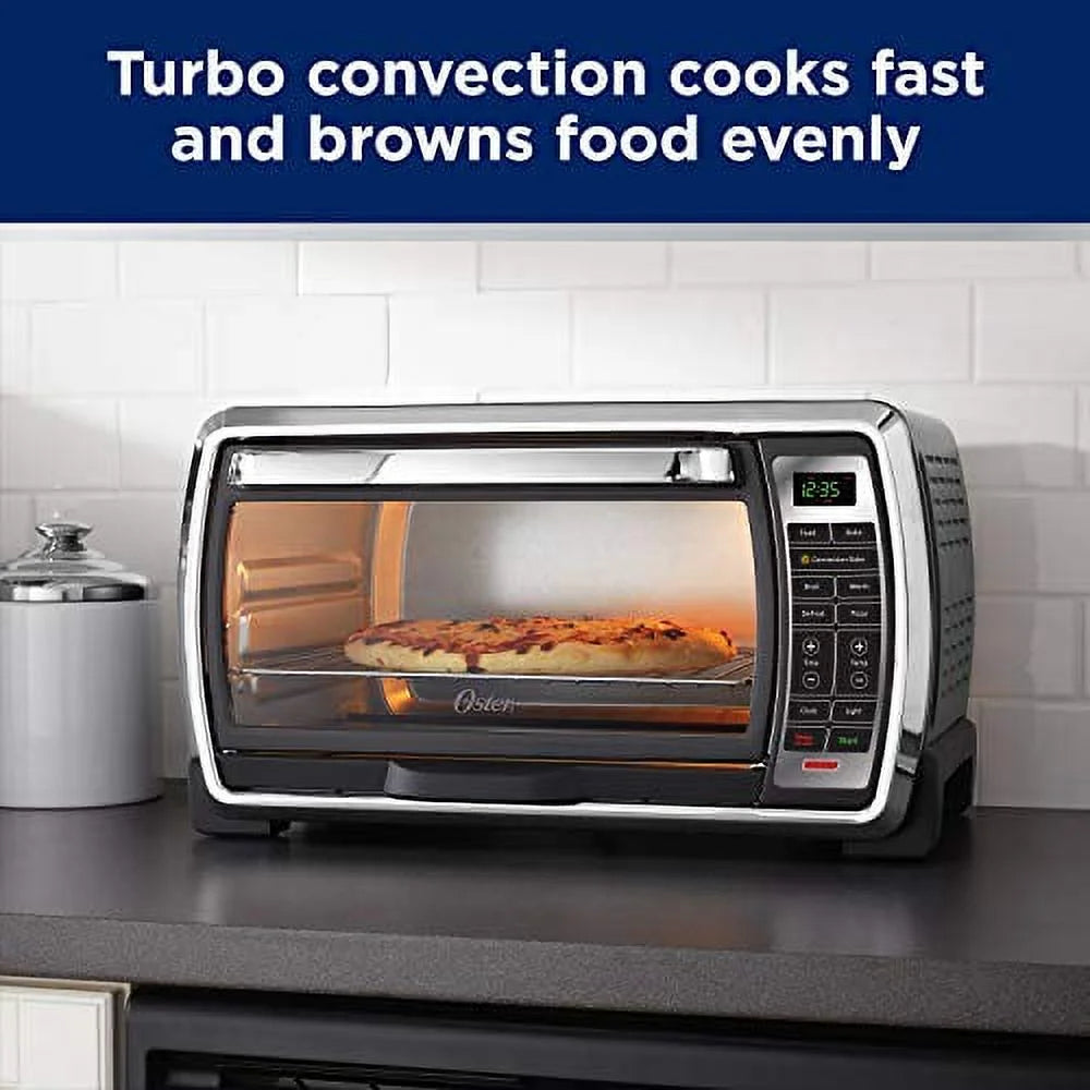 Black/Polished Stainless Digital Convection Toaster Oven J15378