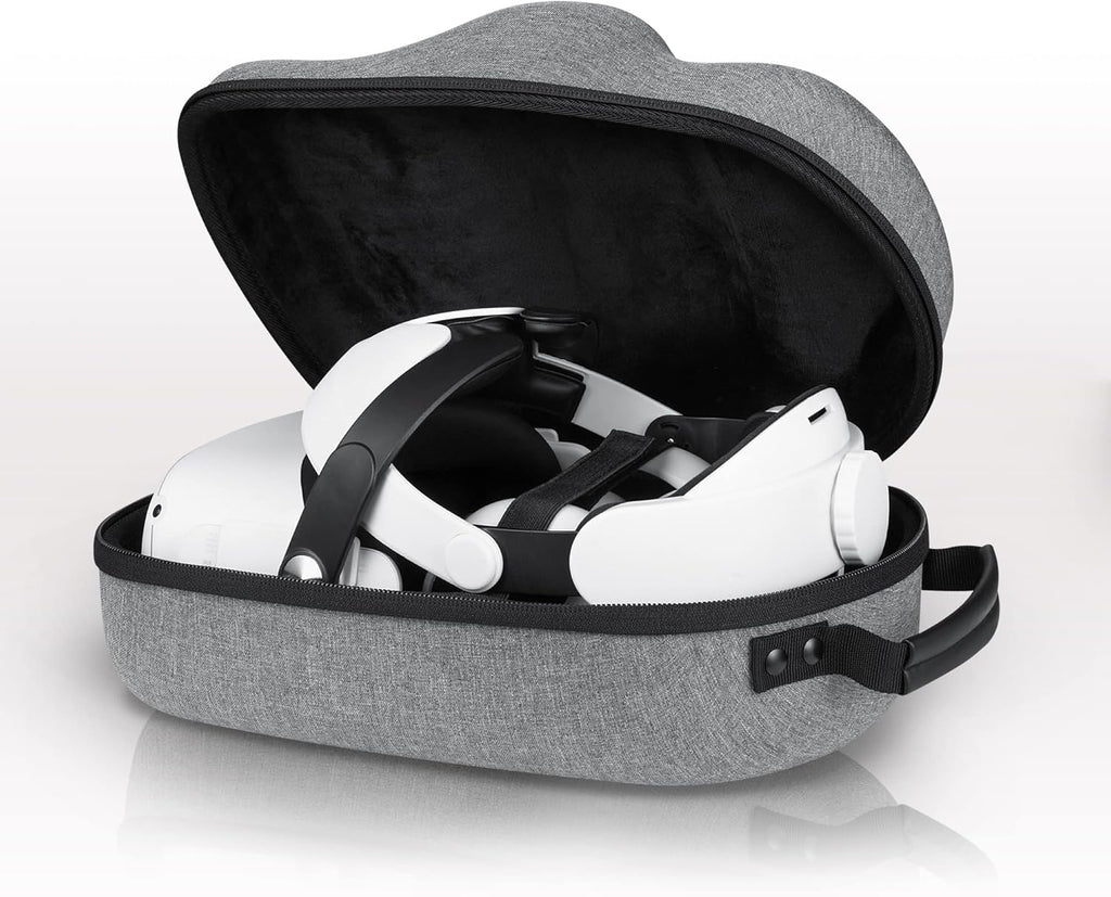 VR Headset Carrying Case, Head Strap, and Face Cover Bundle Pack of 2 L3489