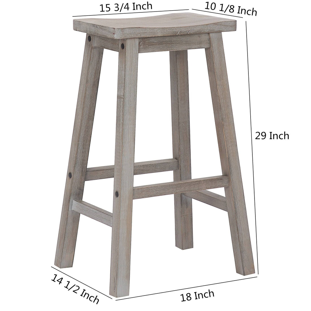 Solid Wood Saddle Counter Stool, Set of 2 V5964