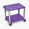 Purple 2 Shelf AV Cart with Nickel Legs G655866
