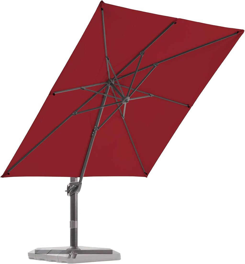 Navy Blue 9x9 FT Square Cantilever Patio Umbrella with Cross Base I638921