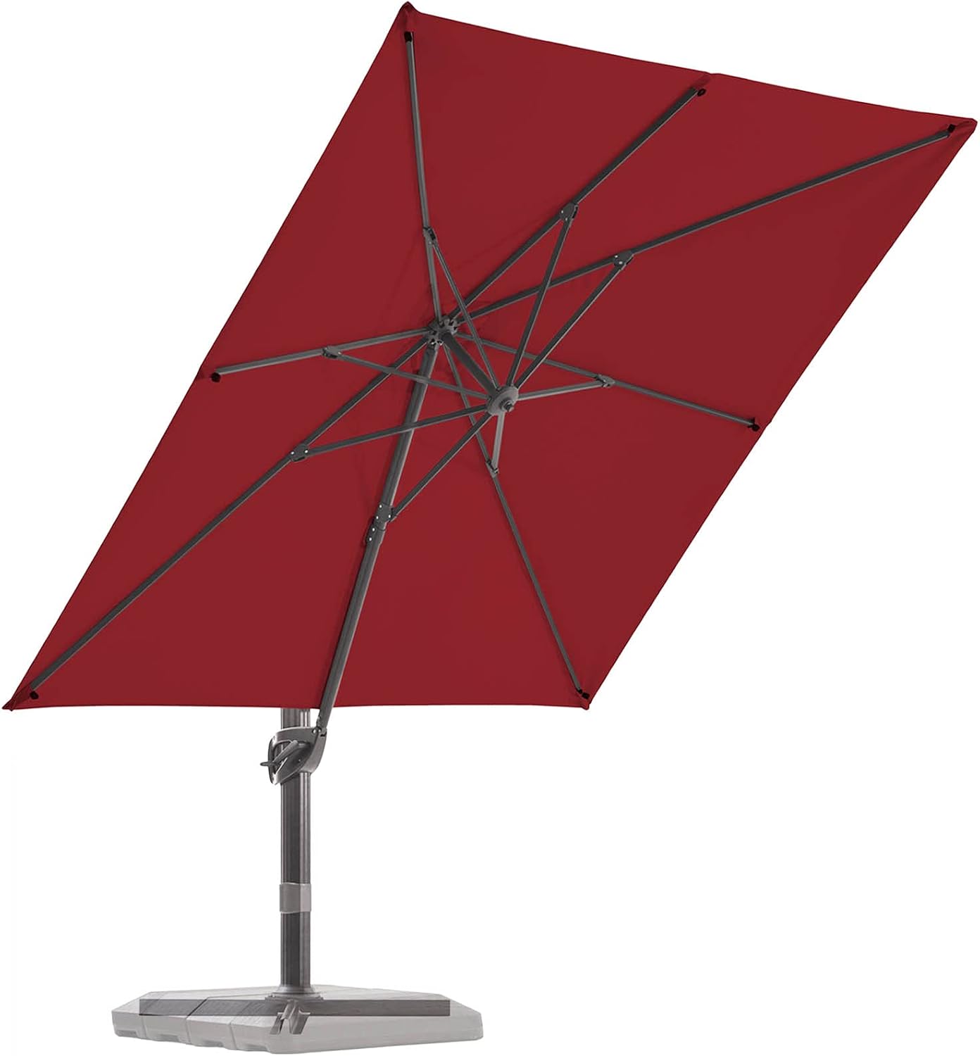Navy Blue 9x9 FT Square Cantilever Patio Umbrella with Cross Base I638921