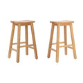 Solid Wood Saddle Counter Stool, Set of 2 V5964