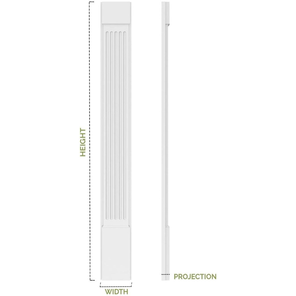 Plain PVC Pilaster with Decorative Capital & Base (Pair) B185