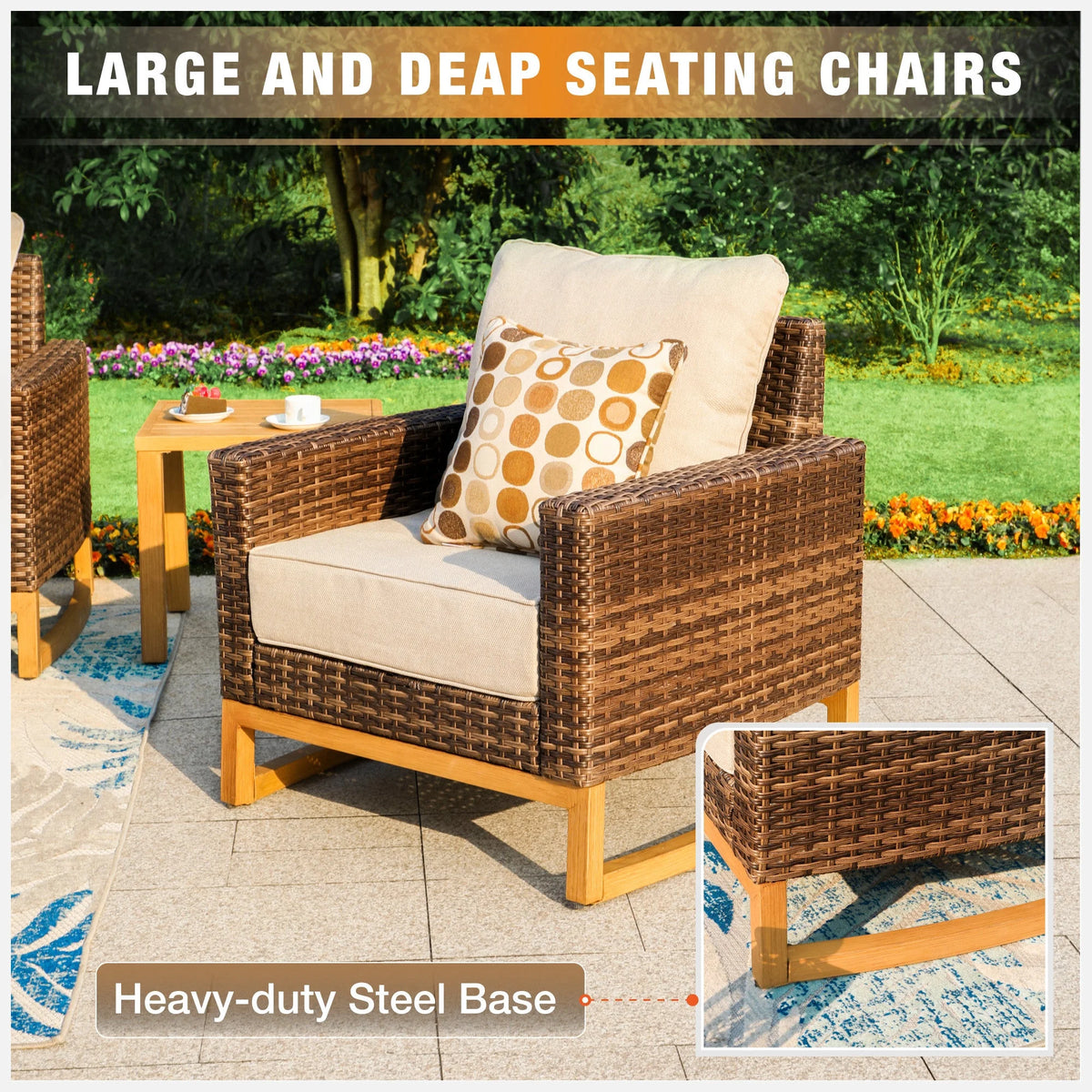 9 Piece Wicker Patio Conversation Sofa Set W285395