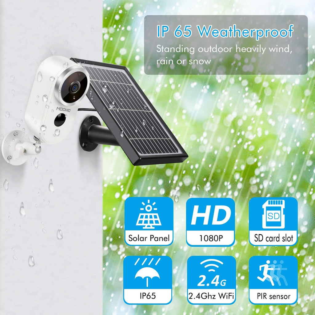 Outdoor Solar Security Camera Wireless 1080P Rechargeable Battery Powered WiFi Camera 2 Way Audio HD Video Wirefree IP Camera Motion Alarm Home Surveillance Camera System U194606