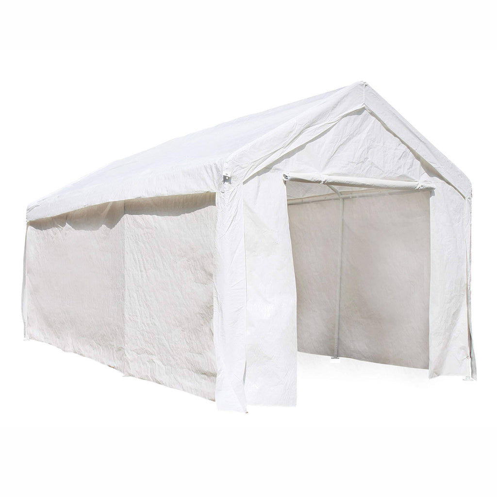 Heavy Duty Outdoor Canopy Carport Tent 10 x 20 ft White D863589