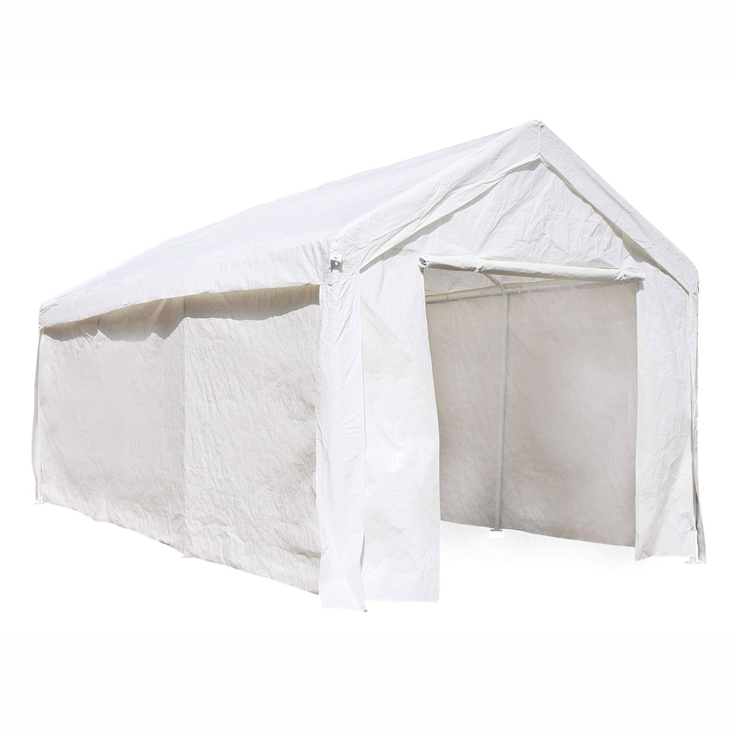 Heavy Duty Outdoor Canopy Carport Tent 10 x 20 ft White D863589