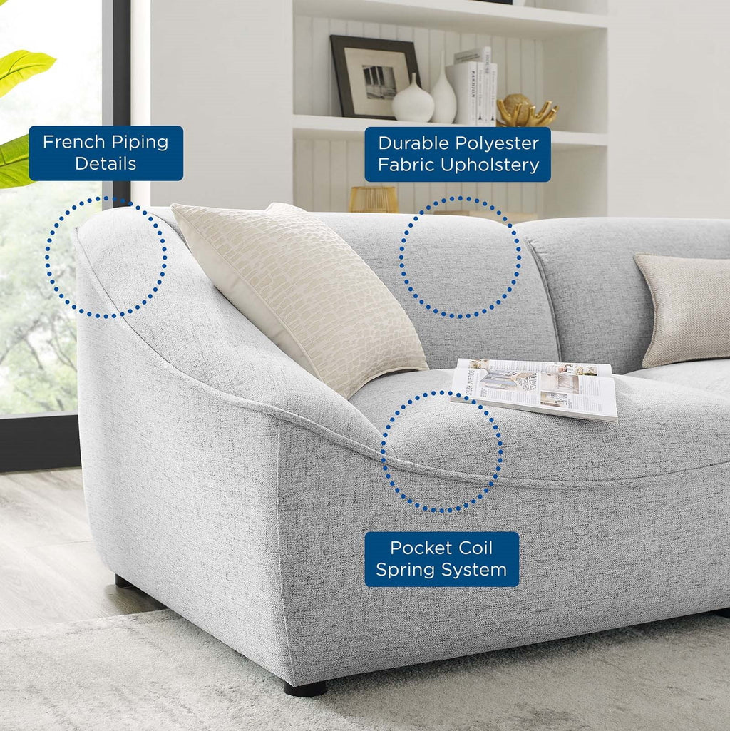 Light Grey Fabric Sofa F1902