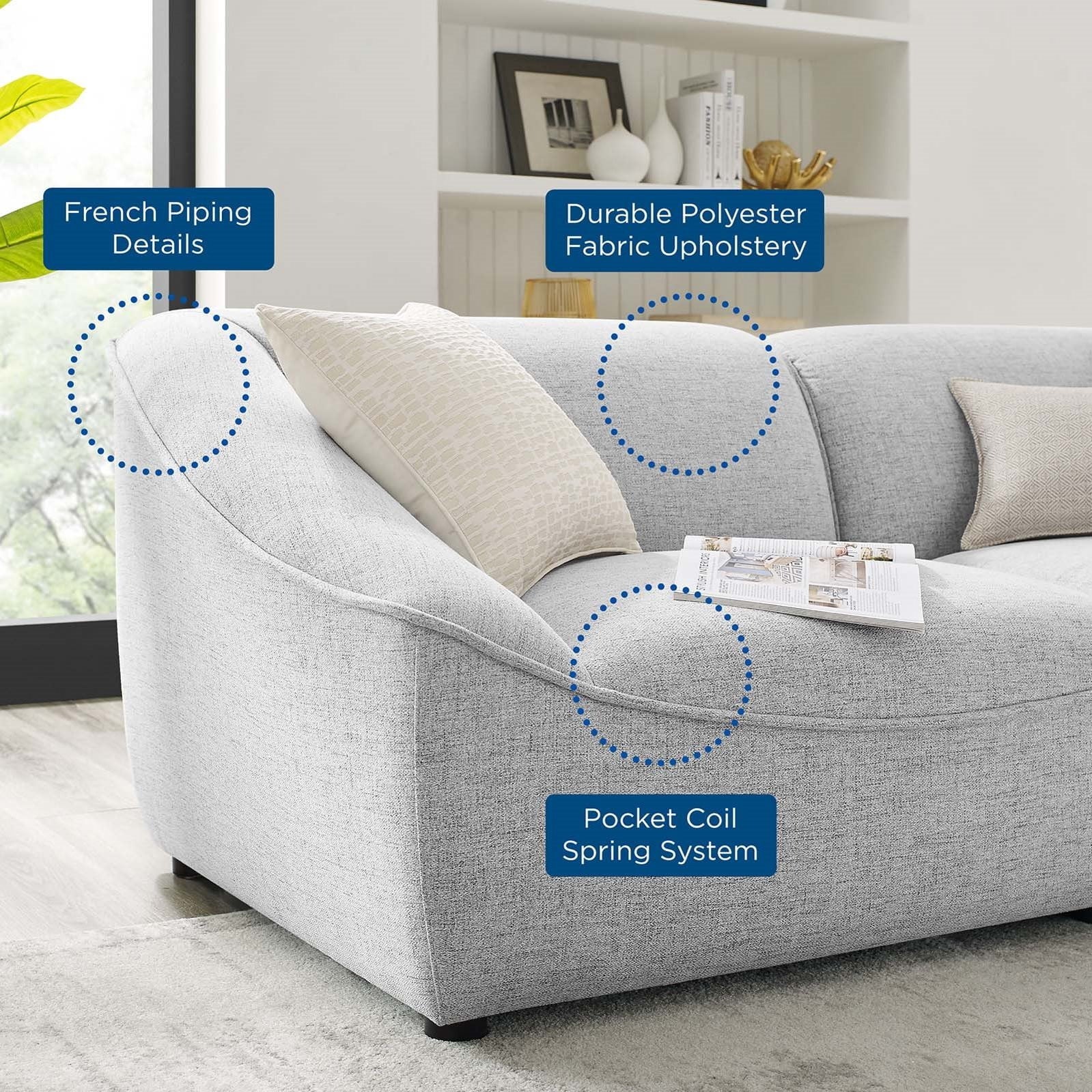 Light Grey Fabric Sofa F1902