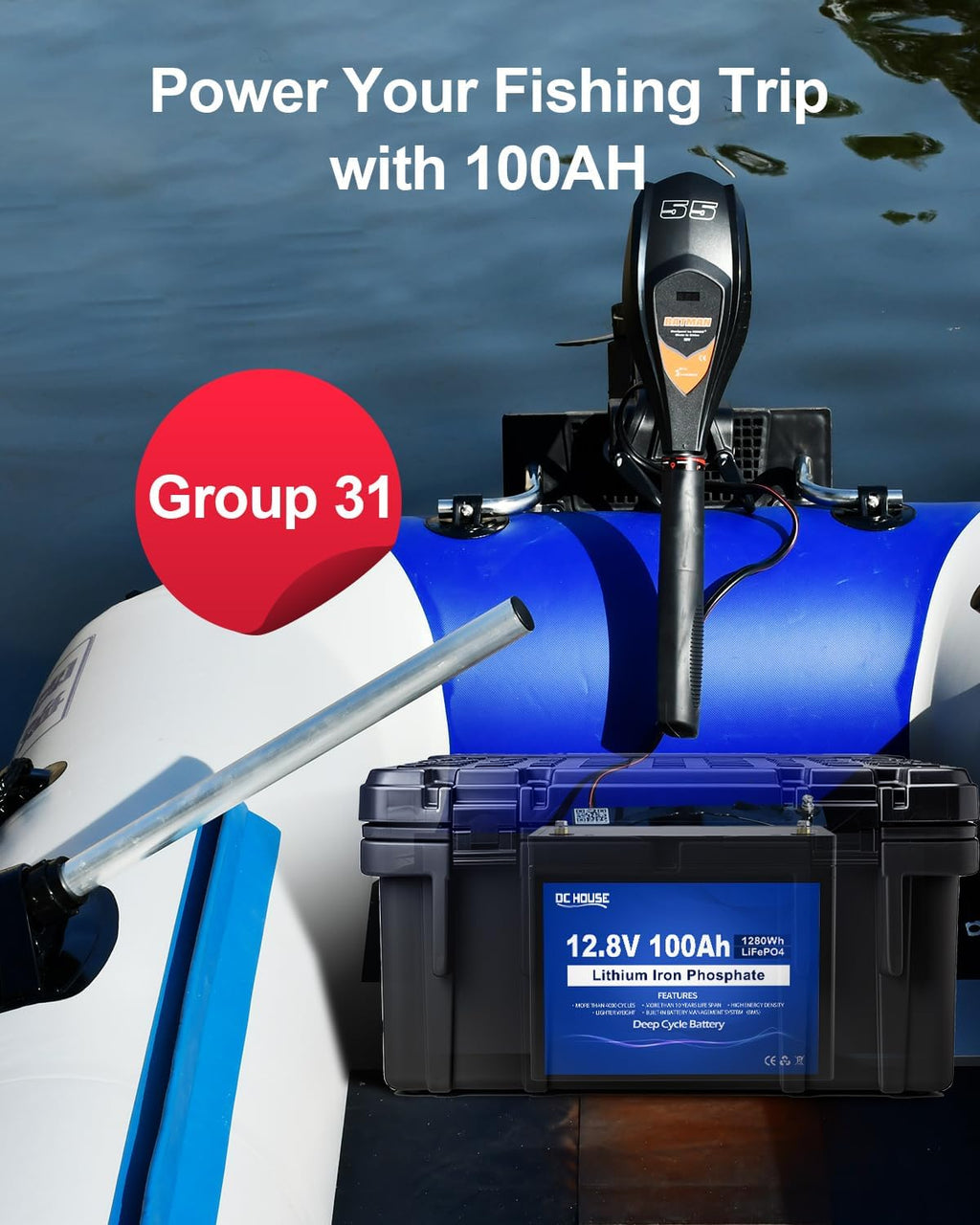 12V 100AH LiFePO4 Lithium Battery with 100A BMS I146