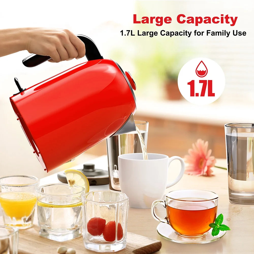 Red Retro Electric Kettle, 1.7 L F784767