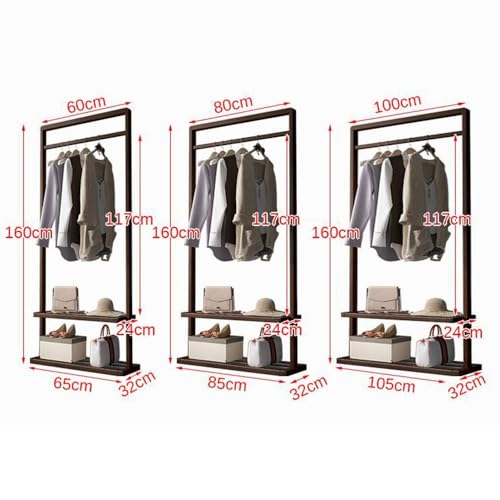 Solid Wood Coat Stand with Storage Shelves I7236