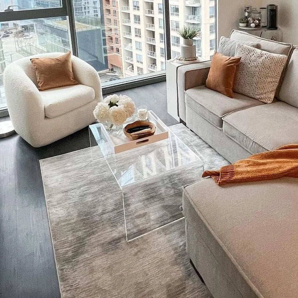 Acrylic Coffee Table with Waterfall Edges A79356