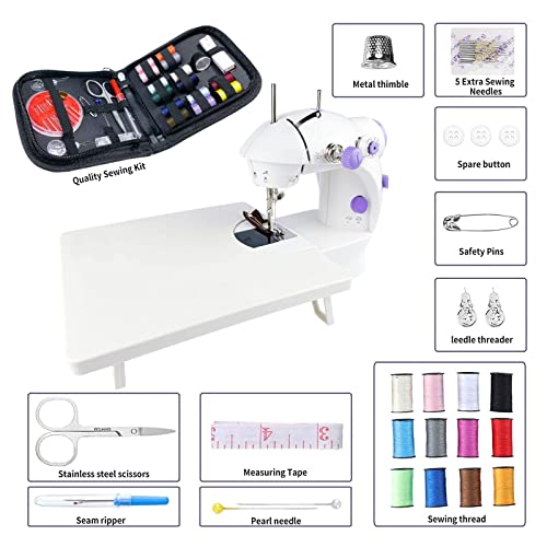 Mini Sewing Machine, Adjustable 2-Speed 2-Thread Portable Electric Sewing Machine with Foot Pedal C993