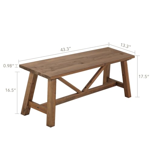 White Solid Wood Narrow Bench F360804