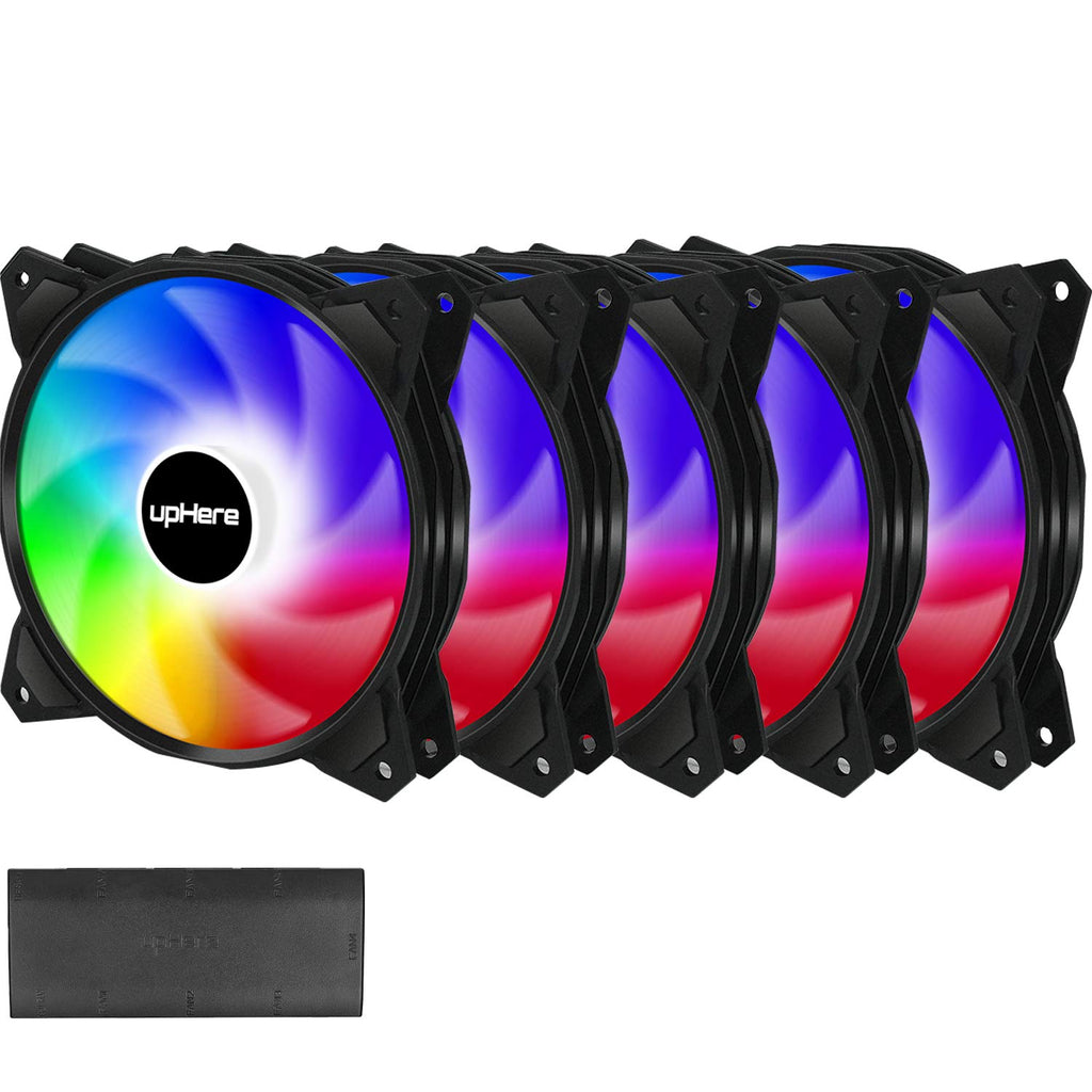 120mm 5V 3PIN Addressable RGB PWM Case Fan with Controller 5x120mm E3420