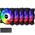 120mm 5V 3PIN Addressable RGB PWM Case Fan with Controller 5x120mm E3420