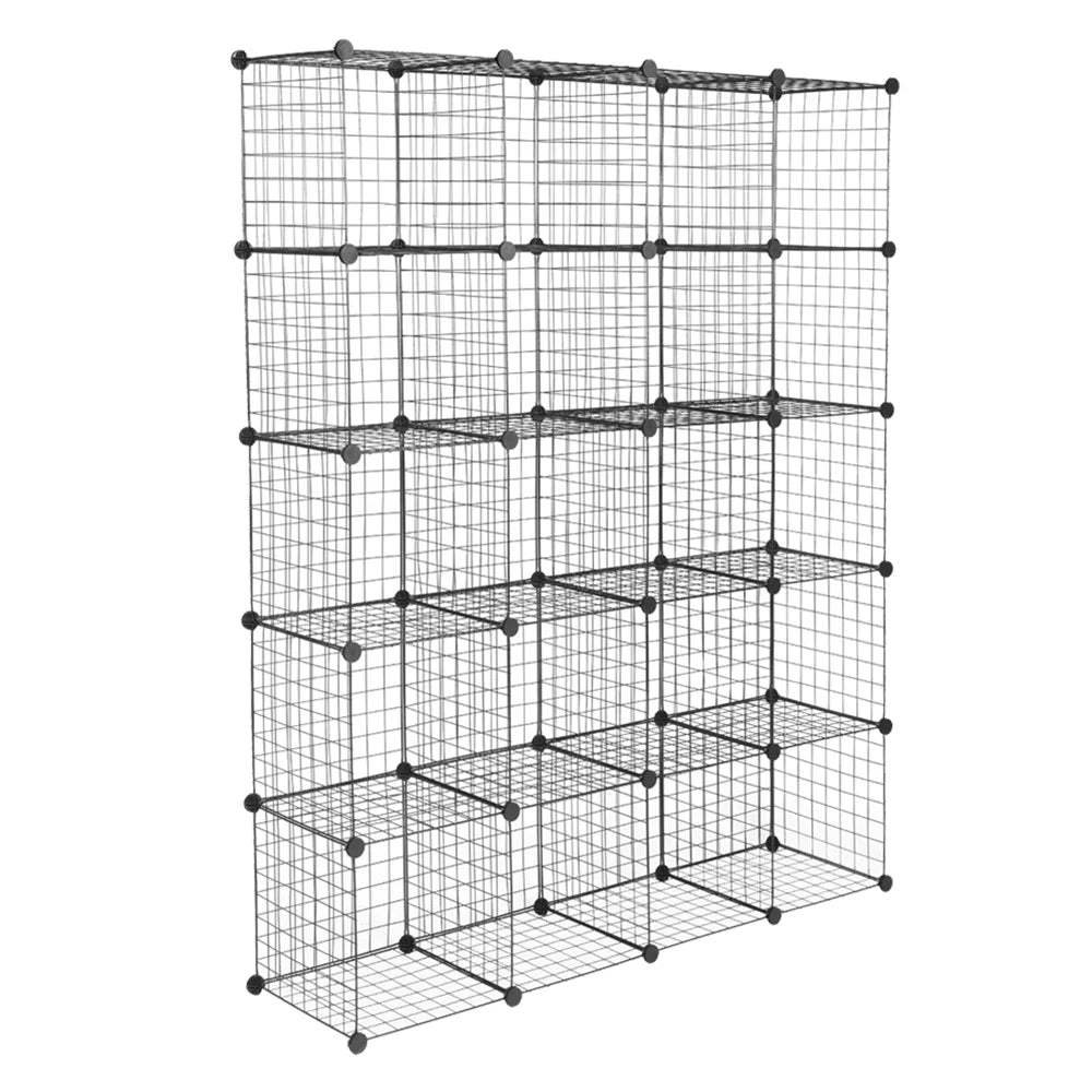 Black 20-Cube Wire Storage Shelving Unit R5952
