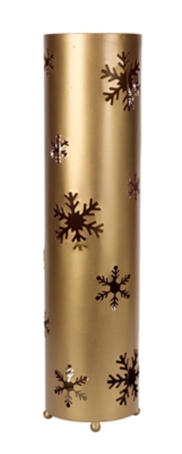 24x22 Golden Bronze Christmas Snowflake Standing Floor Candle Lantern B216