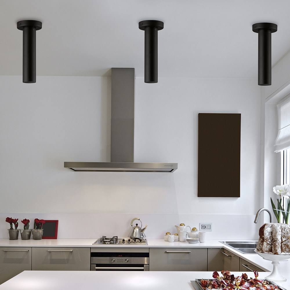 Matte Black Flush Mount Light G7380