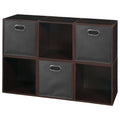 6 Cubes and 3 Canvas Bins Storage Set Truffle/Grey C46645