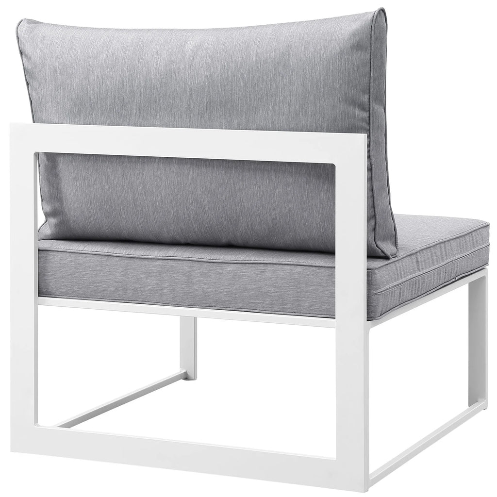 White Grey Fabric Outdoor Patio Sectional Sofa Set W1658
