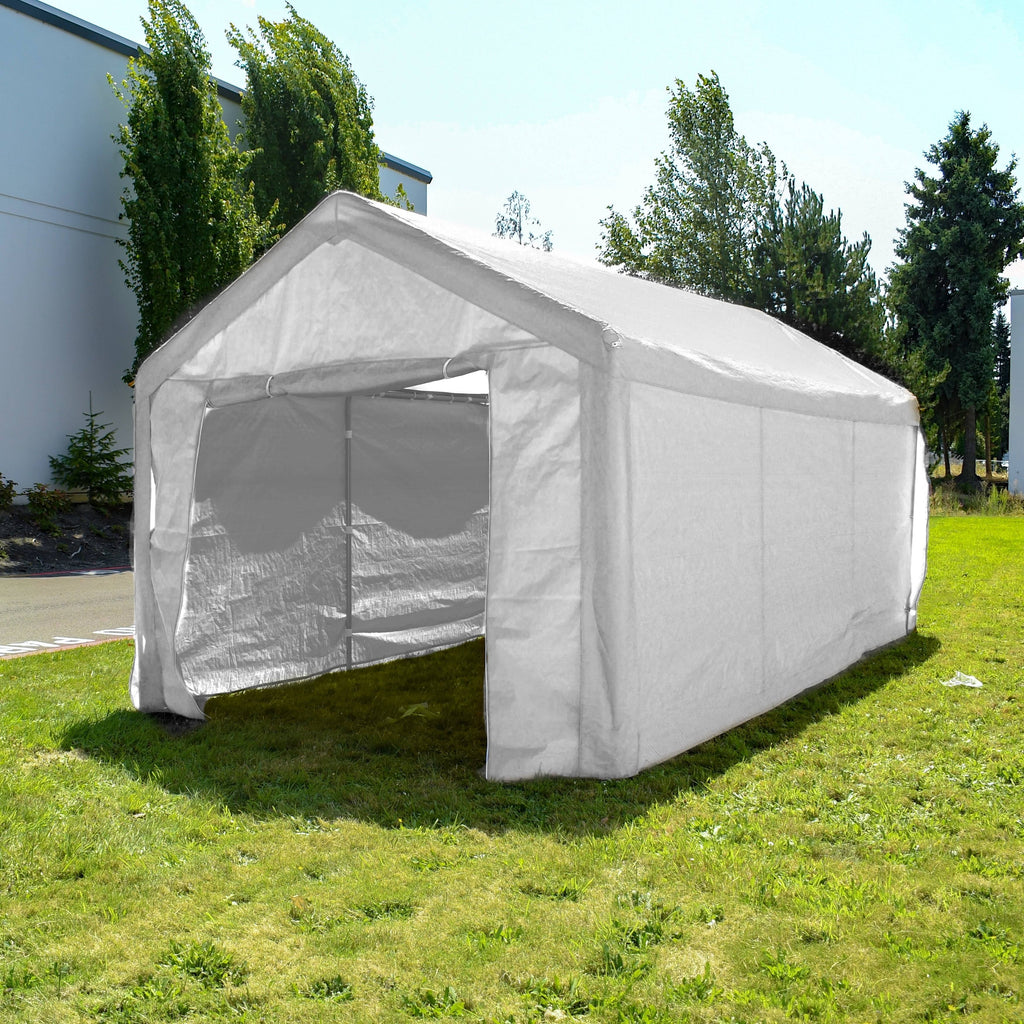 Heavy Duty Outdoor Canopy Carport Tent 10 x 20 ft White D863589