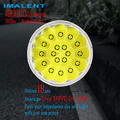 100,000 Lumens Rechargeable LED Flashlight with OLED Display F45434