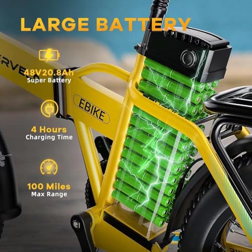 20" Fat Tire 1000W Folding Electric Bike with 48V Removable Battery V370505