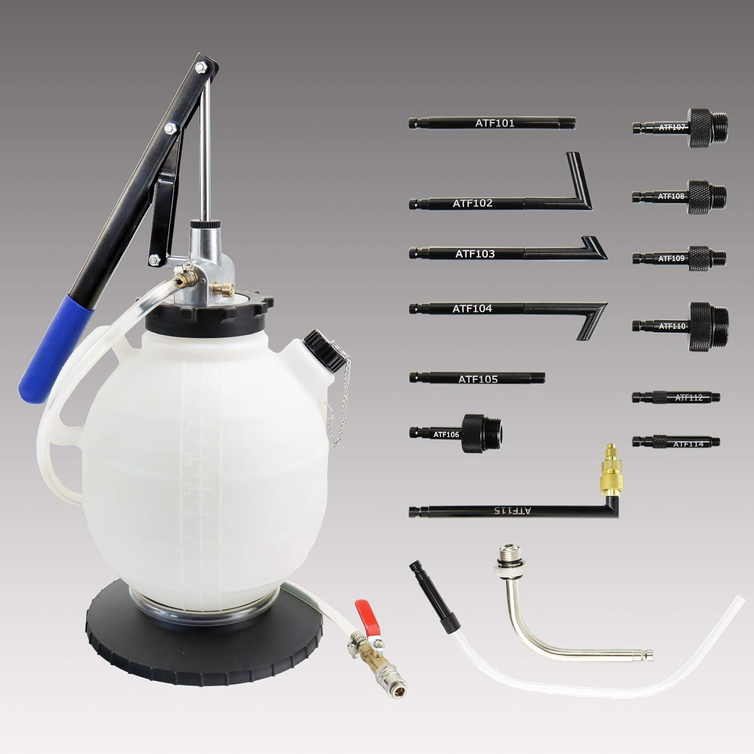 7.5L Manual Automatic Transmission Fluid Refill Pump Set with 15PCS Adapters T9123