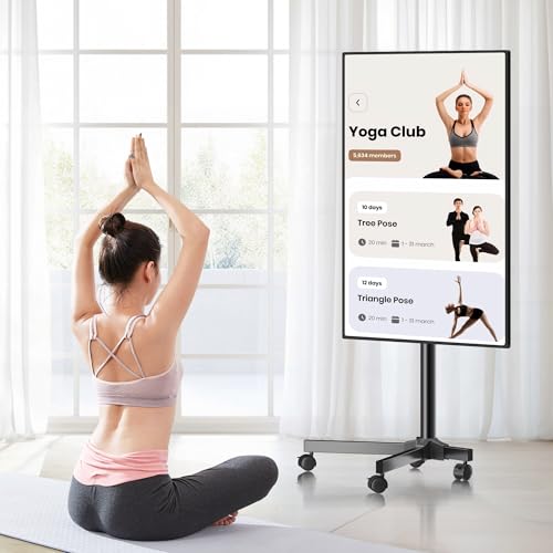 Mobile TV Carts Rotating Rolling TV Stand on Wheels for 13-50" Flat Curved TVs Height Adjustable 30° Tilt Floor TV Stand Portable Monitor Stand Holds up to 44lbs Max VESA 200x200mm N399507