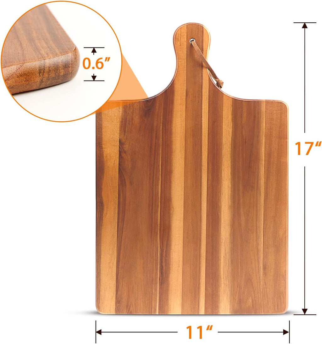 Acacia Wood Cutting Board with Handle 17"X11" Q61539