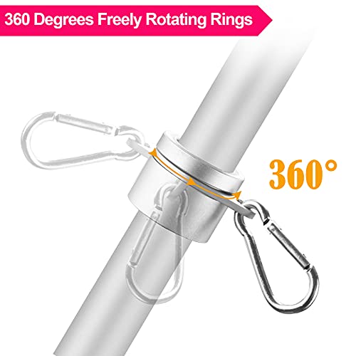2 Pcs 360° Rotating Aluminum Alloy Flag Pole Rings for 1 Inch Diameter K4108
