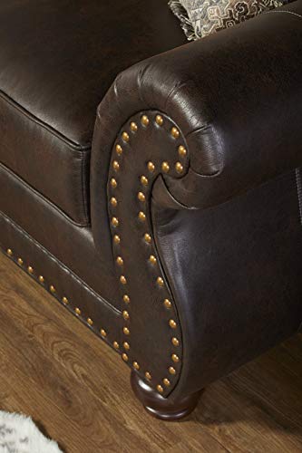 Brownie Faux Leather Sofa & Loveseat Set D5845