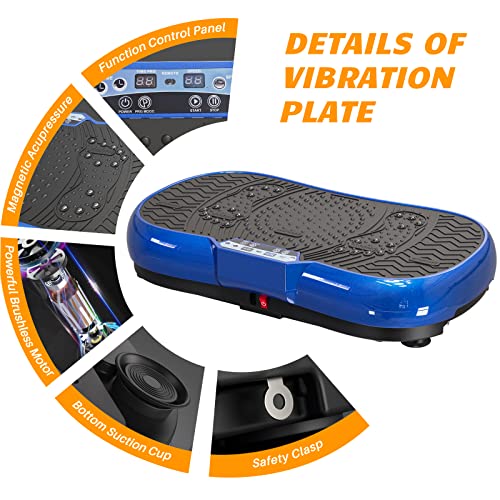 100-Speed Vibration Platform Exercise Machine with Bluetooth Speaker, Remote, Bands, 450 lbs Capacity P946508