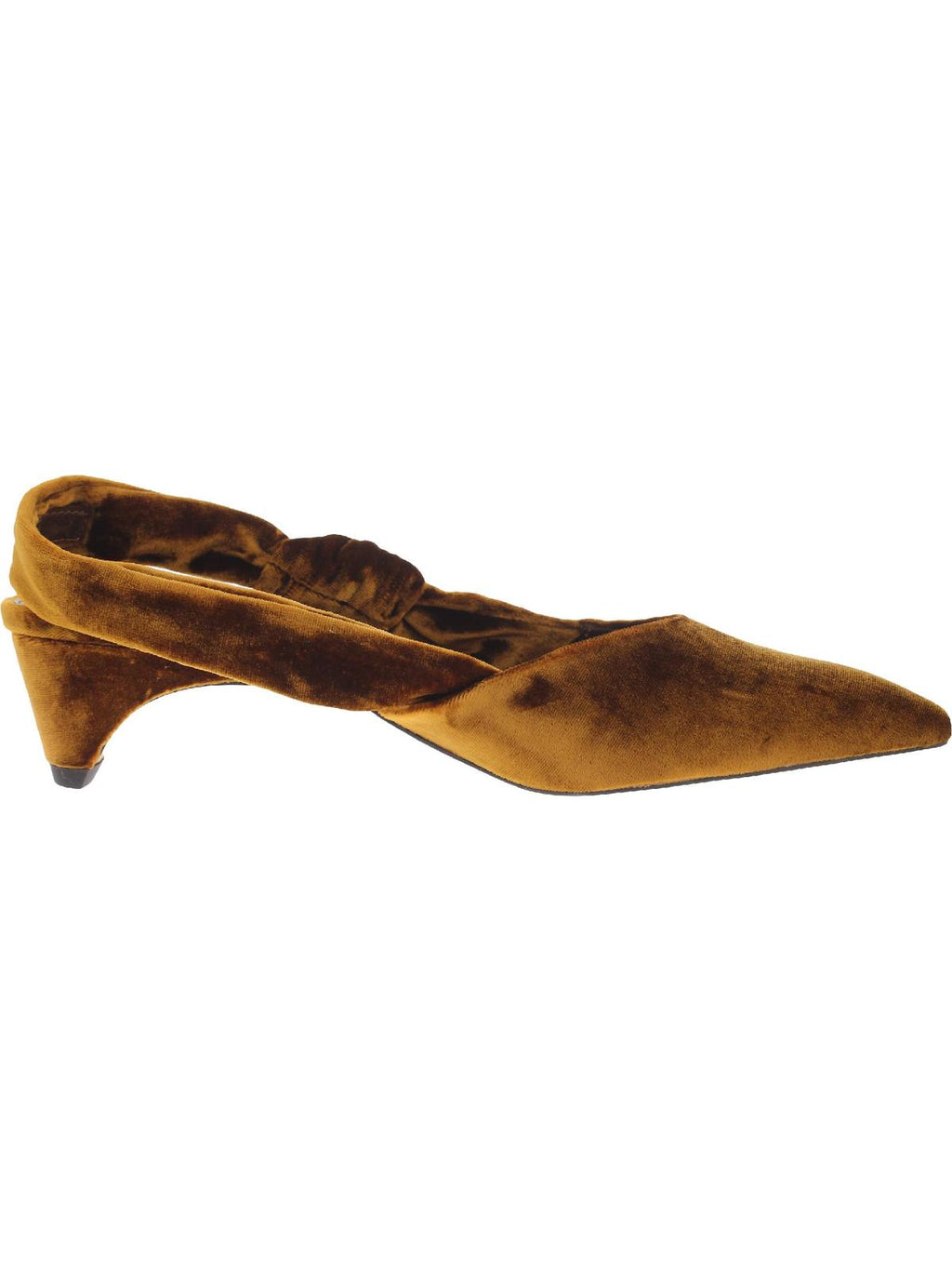 Velvet Square Toe Slingback Heels L469