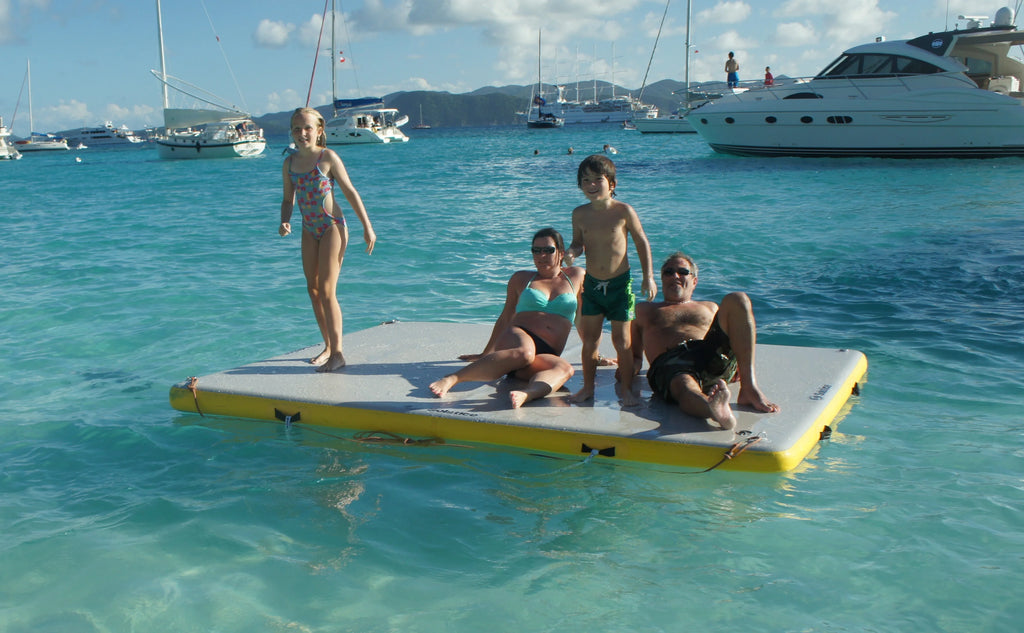Inflatable White and Yellow Lake Dock H6581
