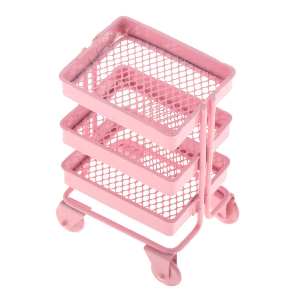 Mini 3 Tier Storage Shelf Dollhouse Decor Accessory O20400