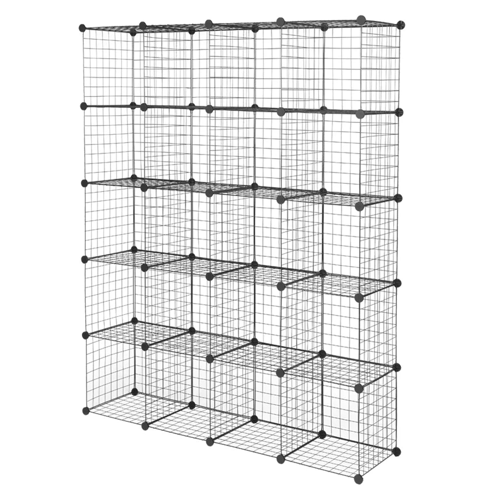 Black 20-Cube Wire Storage Shelving Unit R5952