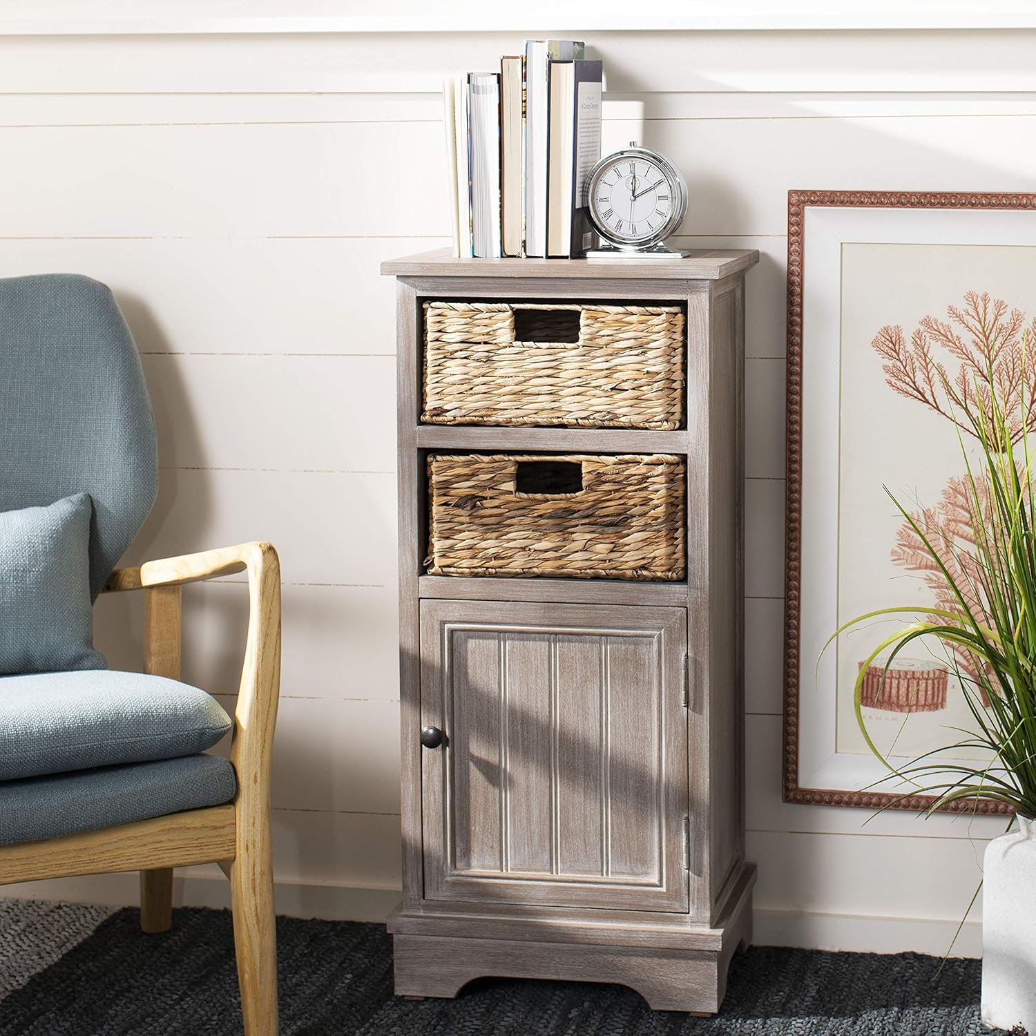 Distressed Black Cabinet L8290