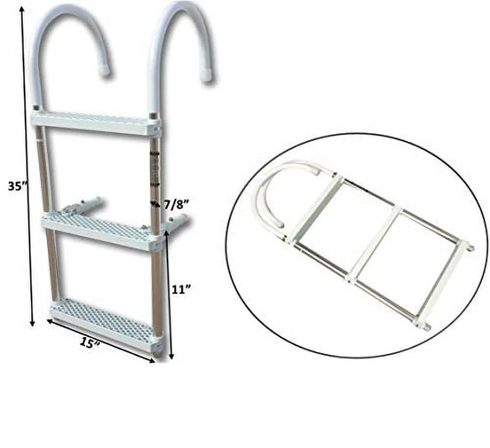 White 3 Steps Swim Boarding Ladder C7261