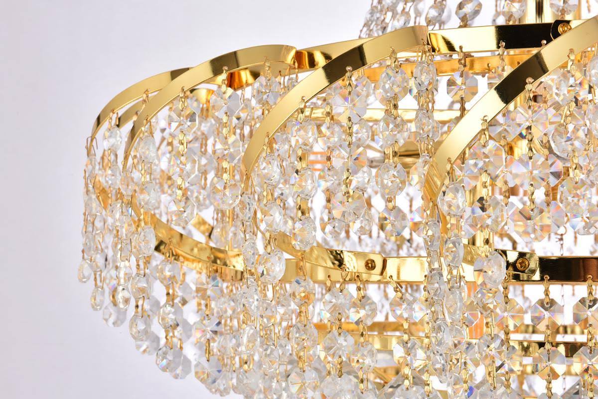 11 Light Gold Chandelier Clear Crystal J31549
