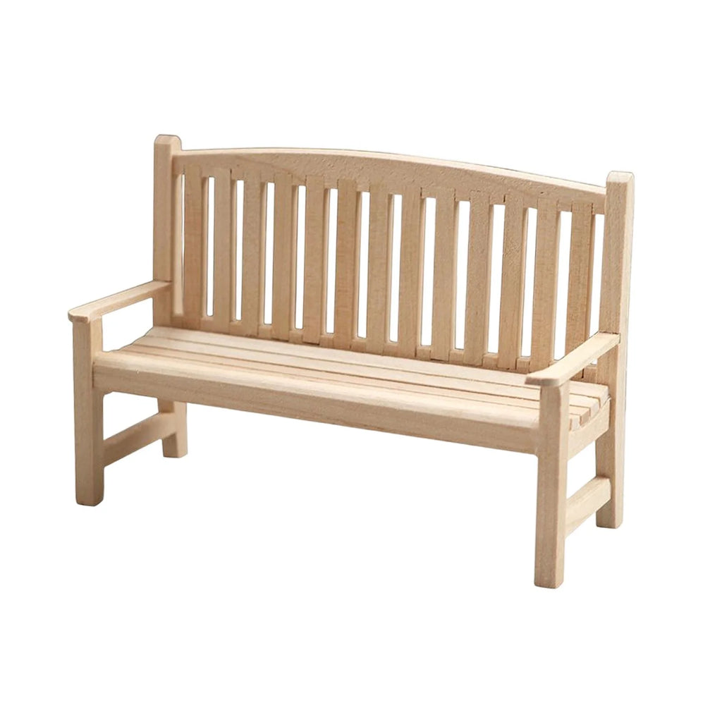 1/12 Scale Unpainted Wooden Dollhouse Outdoor Double Seat D747781