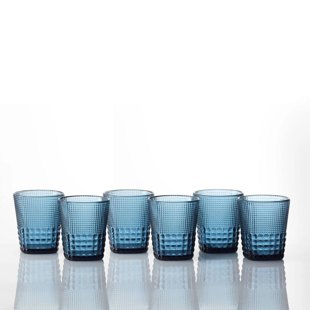 Azure Double Old Fashioned Glasses, Set of 6 H307