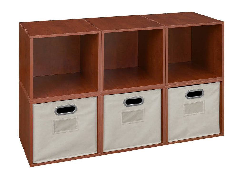 6 Cubes and 3 Canvas Bins Storage Set Truffle/Grey C46645