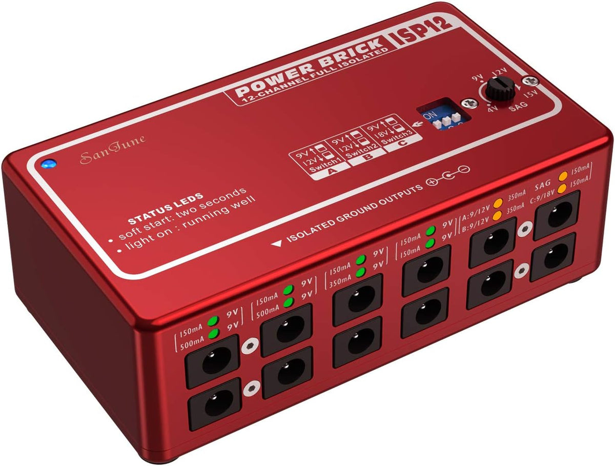 12 DC Outputs Fully Isolated Guitar Pedal Power Supply M20767