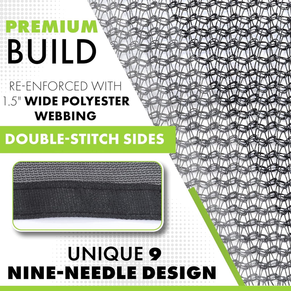 Heavy Duty Black Knitted Mesh Tarp with Grommets, 10 FT X 12 FT, Pack of 2 Y243316
