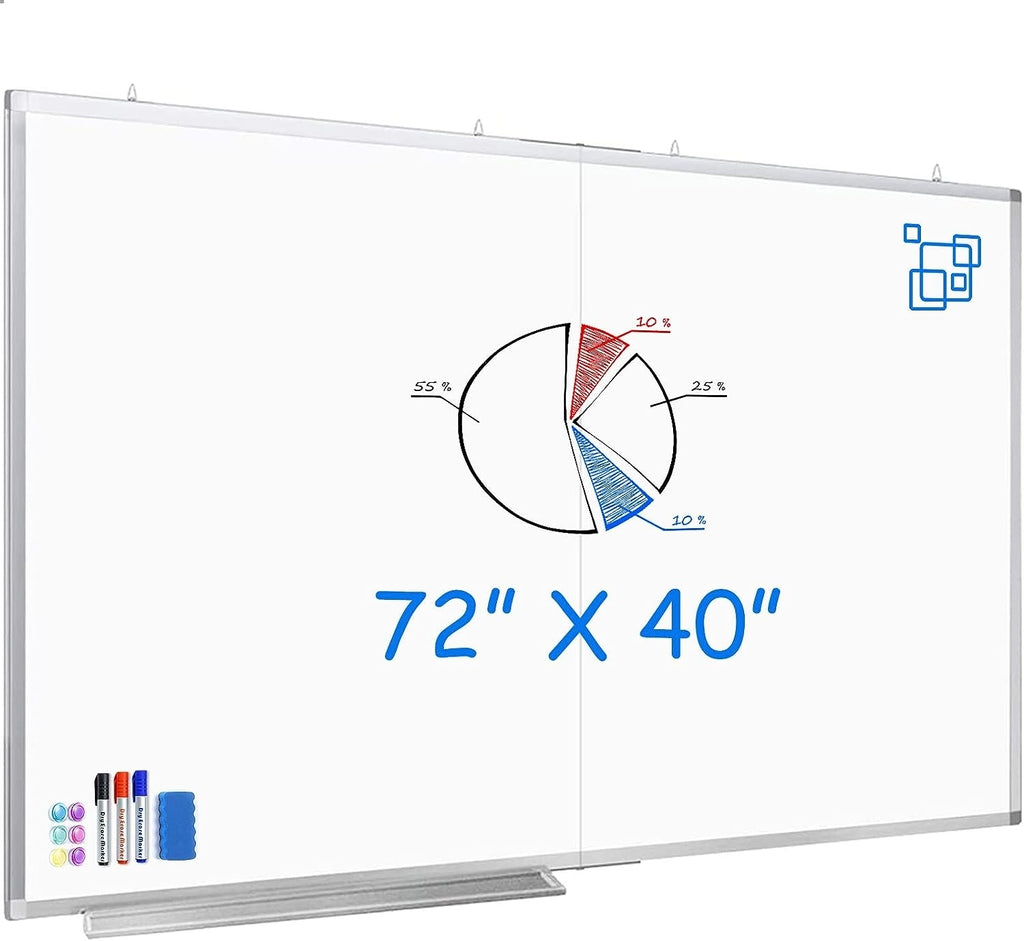 Large Magnetic Whiteboard 72 x 40 with Pen Tray V1075