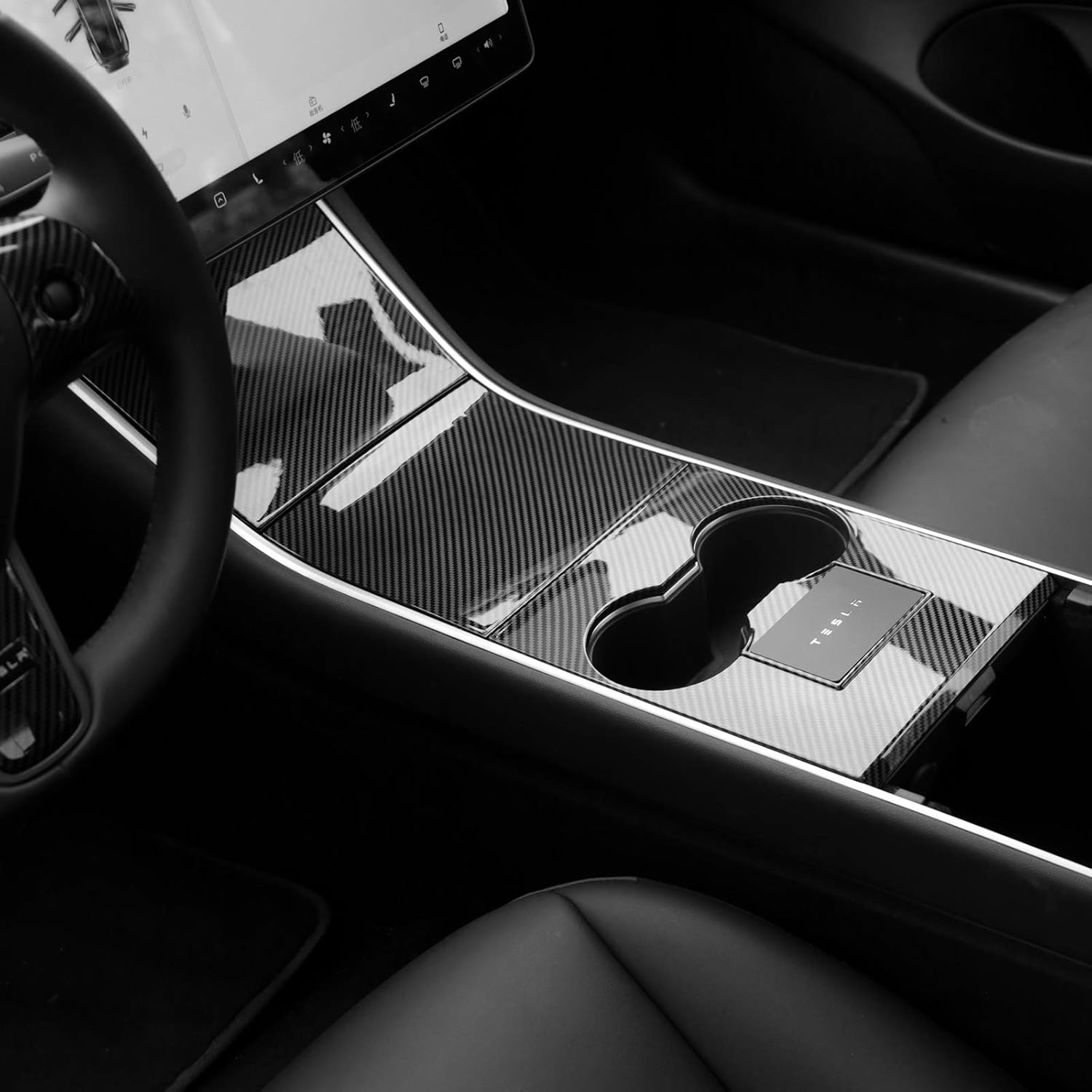 Carbon Fiber Center Console Wrap Kit for Tesla Model 3 Model Y A641673